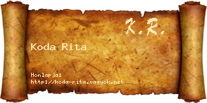 Koda Rita névjegykártya