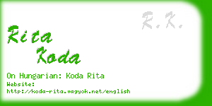 rita koda business card